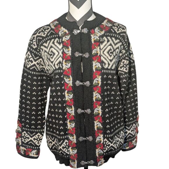 Dale of Norway S Pure New Wool Nordic Fair Isle Cardigan - Picture 1 of 6